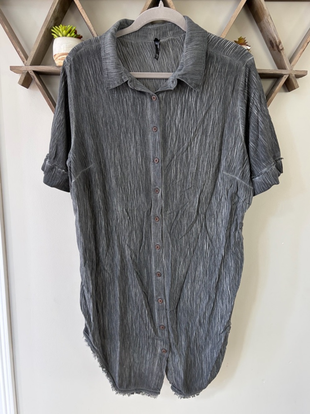 Torrid Washed Black Gauze Sleep Shirt/Swim Coverup. Size 1X.